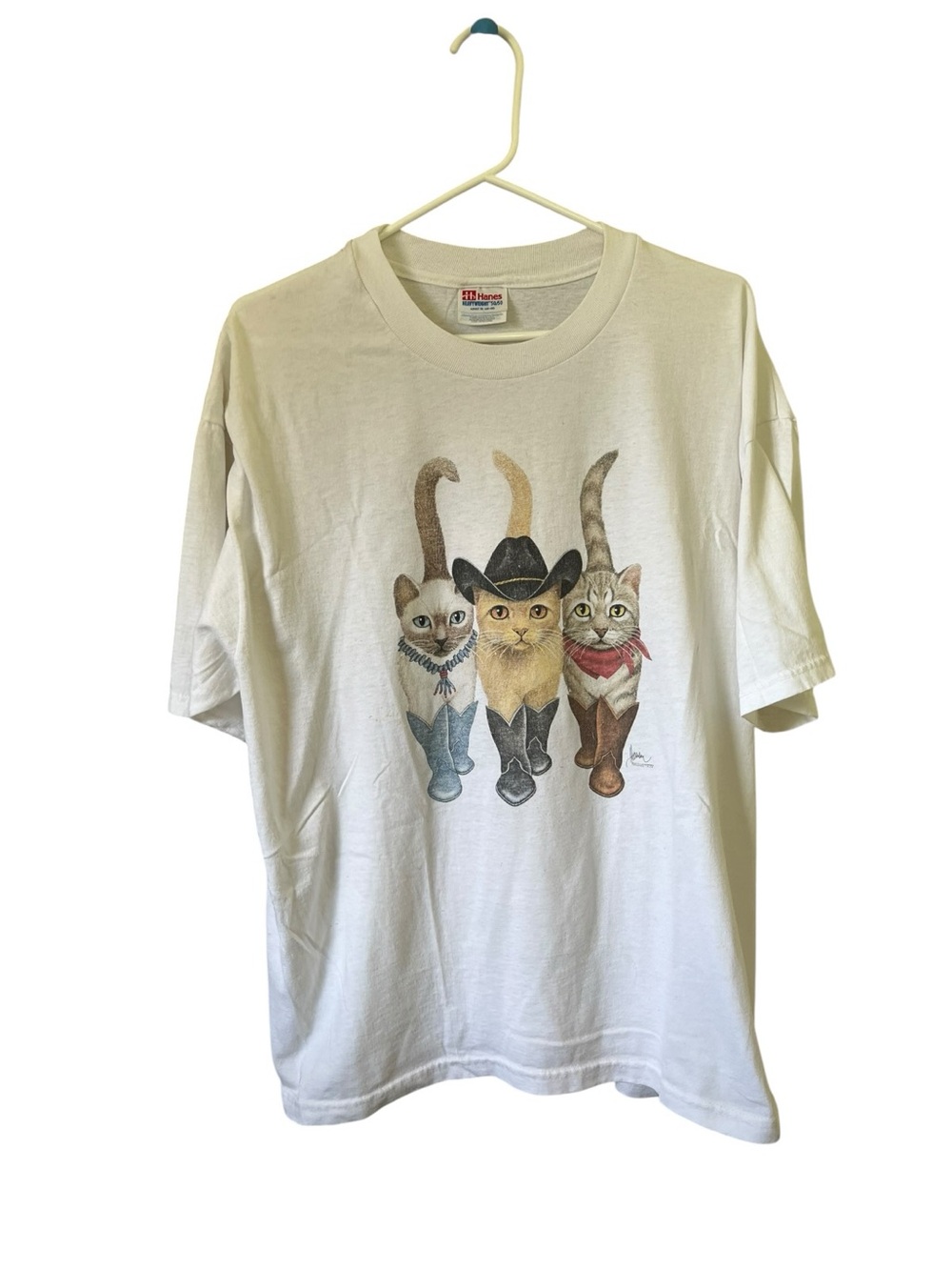 Hanes White Heavyweight Crewneck T-Shirt